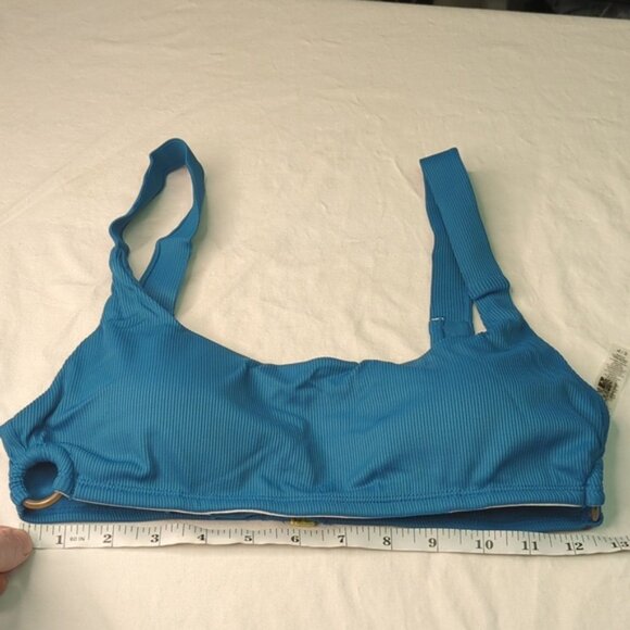 NWT Ribbed Highrise Bikini Blue with Acrylic Circle Accents By Quintsoul - Picture 6 of 11